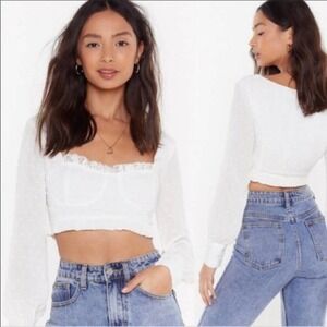 NastyGal NWT Cups & Downs Sq Neck Crop Top Sz 2